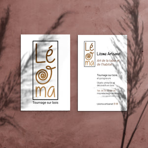Création de logo et carte de visite pour Léoma Artisanat.