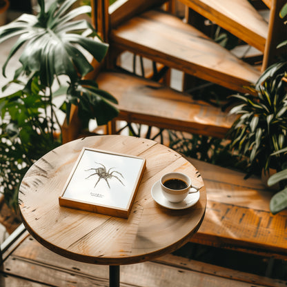 Affiche illustrée de la lycose de Narbonne, l’une des plus grandes araignées de France – illustration naturaliste Marine Capitaine.