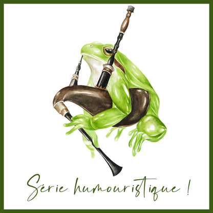 Série d’illustrations à l’aquarelle représentant des animaux jouant de la musique – Marine Capitaine.